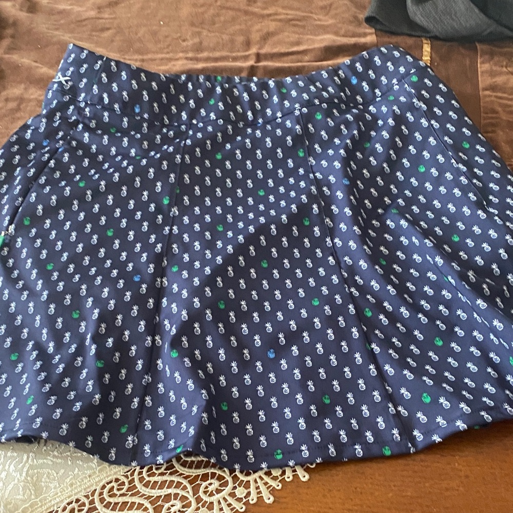 Ralph Lauren Navy Skirt with Pineapple Pattern